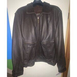 IZOD Brown Leather XL Coat Jacket NEW  NWOT